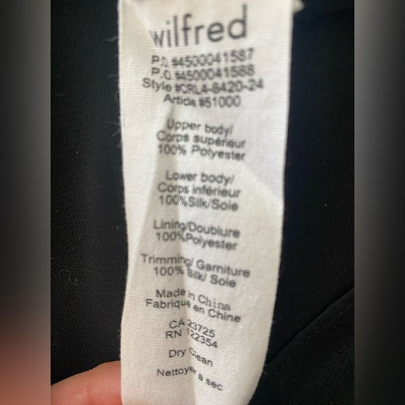 Aritzia Wilfred Black Silk Vignette Dress Size 00 - Picture 9 of 9